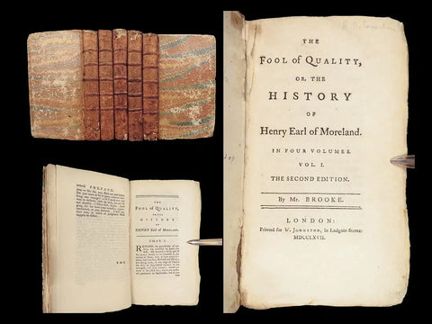 Novel, "The Fool of Quality" Henry Brooke, 1767 English Sensibility, 5 vol, 18th C.