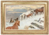 Oil Painting on Panel, Signed by Sam Savitt, (Amer 1917-2000) "Keeping Up", 1997 - Old Europe Antique Home Furnishings
