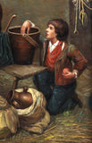 Oil Painting, "A Lesson in Scripture", Framed, After Francesco Bergamini, Vinage!!