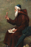 Oil Painting, "A Lesson in Scripture", Framed, After Francesco Bergamini, Vinage!!