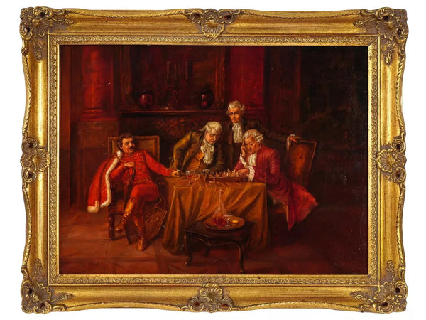 Oil Painting, Board,Hungarian, Dutch Manner, Scene, By Petro, Vintage ...