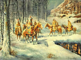 Oil Painting, Framed, Western, Americo Makk (1927-2015) , 'ENDURANCE' 30" X 40"!! - Old Europe Antique Home Furnishings