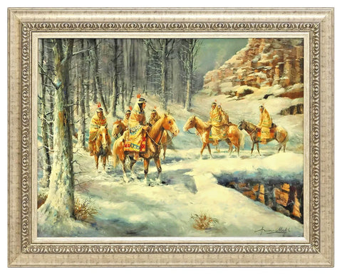 Oil Painting, Framed, Western, Americo Makk (1927-2015) , 'ENDURANCE' 30" X 40"!!