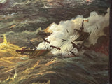 Oil Painting, Old Spanish Galleons Battle Scene, On Canvas or Giclee, Ornate Frame!!