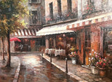 Oil Painting, "Paris Street Scene", Signed, John H., Gold Framed!!