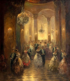 Oil Painting on Canvas, Richard Schlomer (German, B. 1921) , "Ballroom", H 32" - Old Europe Antique Home Furnishings