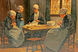 Painting, After David Artz, Matthijs Theodorus Salk (D.1938), "Sewing School"! - Old Europe Antique Home Furnishings