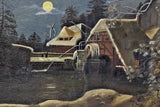 Painting, "Frozen Watermill", Oil, On Canvas, Framed, Beautiful Home Decor!! - Old Europe Antique Home Furnishings