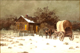 Have one to sell? Sell now Painting, Oil, Western, "Covered Wagon", Signed, Wayne Terry, Vintage 1975! - Old Europe Antique Home Furnishings