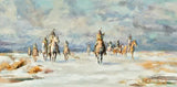 Painting, Oil on Board, Sign, Ron Himler (Amer, 20th C.), "Winter on the Plains" - Old Europe Antique Home Furnishings