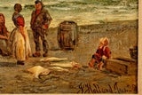 Painting, Oil on Canvas, John Holland Junior, British, Ca. 1880, Whitby Harbour! - Old Europe Antique Home Furnishings