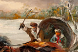 Painting, Oil on Canvas, Russian, Winter Scene, Gilt Frame, Horses, Sleigh, Signed!! - Old Europe Antique Home Furnishings