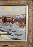 Painting, Oil on Canvas, Signed, Ron Stewart (1941- ), "Easy Times", Wall Decor - Old Europe Antique Home Furnishings