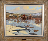 Painting, Oil on Canvas, Signed, Ron Stewart (1941- ), "Easy Times", Wall Decor - Old Europe Antique Home Furnishings