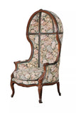 Armchairs, French Porters Chairs, Pair, Wood Frame, Multicolor Fabric, Vintage! - Old Europe Antique Home Furnishings