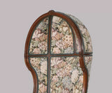 Armchairs, French Porters Chairs, Pair, Wood Frame, Multicolor Fabric, Vintage! - Old Europe Antique Home Furnishings