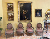 Parlor Suite, Set of 6, French, Carved, With Ram's Head, Crests, Floral, Vintage!! - Old Europe Antique Home Furnishings
