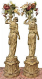 Planters, Female FiguralNear Life Size, Composite, Vintage, Set of 2,  20th C - Old Europe Antique Home Furnishings