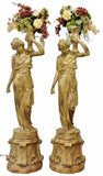 Planters, Female FiguralNear Life Size, Composite, Vintage, Set of 2,  20th C - Old Europe Antique Home Furnishings
