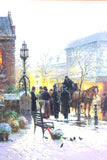 Print, G. Harvey, Signed, "Winter Evening, London" Framed, Realism, H-39.5 ins. - Old Europe Antique Home Furnishings