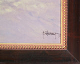 Print, G. Harvey, Signed, "Winter Evening, London" Framed, Realism, H-39.5 ins. - Old Europe Antique Home Furnishings