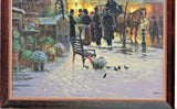 Print, G. Harvey, Signed, "Winter Evening, London" Framed, Realism, H-39.5 ins. - Old Europe Antique Home Furnishings