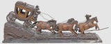 Sculpture, Bronze, After C.M. Russell, Large Western Stagecoach, Patinated, 57"L