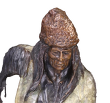 Sculpture, Bronze, After Frederic Remington, "Mountain Man"', Patinated, Marble! - Old Europe Antique Home Furnishings