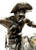 Sculpture, "Bronco Buster", Bronze, Patinated, Monumental, After Remington  58"H - Old Europe Antique Home Furnishings