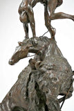 Sculpture, Bronze, The Buffalo Horse, After Frederic Remington, 33" Marble Base!