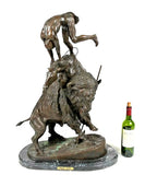 Sculpture, Bronze, The Buffalo Horse, After Frederic Remington, 33" Marble Base!
