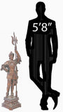 Sculpture, Figural, Continental, Patinated, Metal, Of a Warrior, 44.5"H!! - Old Europe Antique Home Furnishings