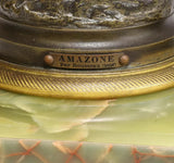 Sculptures, After Rousseau, Patinated Metal, Set of 2, Onyx, Vintage / Antique!! - Old Europe Antique Home Furnishings