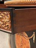 Server, Demilune, Neo Classical Poly-Chrome and Mahogany, French Influence!! - Old Europe Antique Home Furnishings