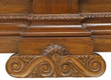 Antique Bookcase,Italian Renaissance Revival, Carved Walnut, Iron Doors, C. 1900 - Old Europe Antique Home Furnishings