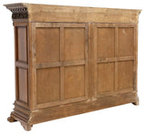 Antique Bookcase,Italian Renaissance Revival, Carved Walnut, Iron Doors, C. 1900 - Old Europe Antique Home Furnishings