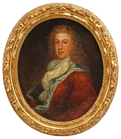 Antique Oil Portrait, Gentleman, French School, Oval, Gilt Frame, 1700's, 18th Century!!