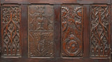 Hall Bench, French Gothic Revival ,Carved Oak, Storage ,Tracery, 64”, 19th C.!! - Old Europe Antique Home Furnishings