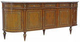 Sideboard, French Louis XVI Style, Marble-Top, Mahogany, Gilt, Foliate C. 1960!!