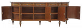 Sideboard, French Louis XVI Style, Marble-Top, Mahogany, Gilt, Foliate C. 1960!!