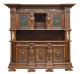 Antique Sideboard, Monumental, Fine Carved, Renaiss. Revival, Walnut, E. 1900s - Old Europe Antique Home Furnishings