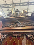 Sideboard, Renaissance Revival, Walnut, Stained Glass, Knight Barley Twist, 1800s!! - Old Europe Antique Home Furnishings