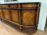Sideboard Server, French Style Marble Top Buffet, Gold Tone Ac, Vintage C. 1960 - Old Europe Antique Home Furnishings
