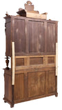 Sideboard, Italian Renaissance Revival, Monumental, Carved Walnut, 127H, 1800's - Old Europe Antique Home Furnishings