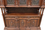 Sideboard, Monumental Pair, Fine Carved, Renaissance Revival, Walnut, E. 1900s - Old Europe Antique Home Furnishings
