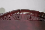 Sofa & Arm Chair, Tufted, Chippendale Style Button, Burgundy, Queen Anne Style! - Old Europe Antique Home Furnishings