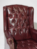 Sofa & Arm Chair, Tufted, Chippendale Style Button, Burgundy, Queen Anne Style! - Old Europe Antique Home Furnishings