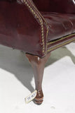 Sofa & Arm Chair, Tufted, Chippendale Style Button, Burgundy, Queen Anne Style! - Old Europe Antique Home Furnishings