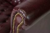 Sofa & Arm Chair, Tufted, Chippendale Style Button, Burgundy, Queen Anne Style! - Old Europe Antique Home Furnishings