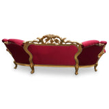 Sofa, Four-Seater, Italian, Rococo, Gilt, Carved, Mid Century, C., 1950's! - Old Europe Antique Home Furnishings